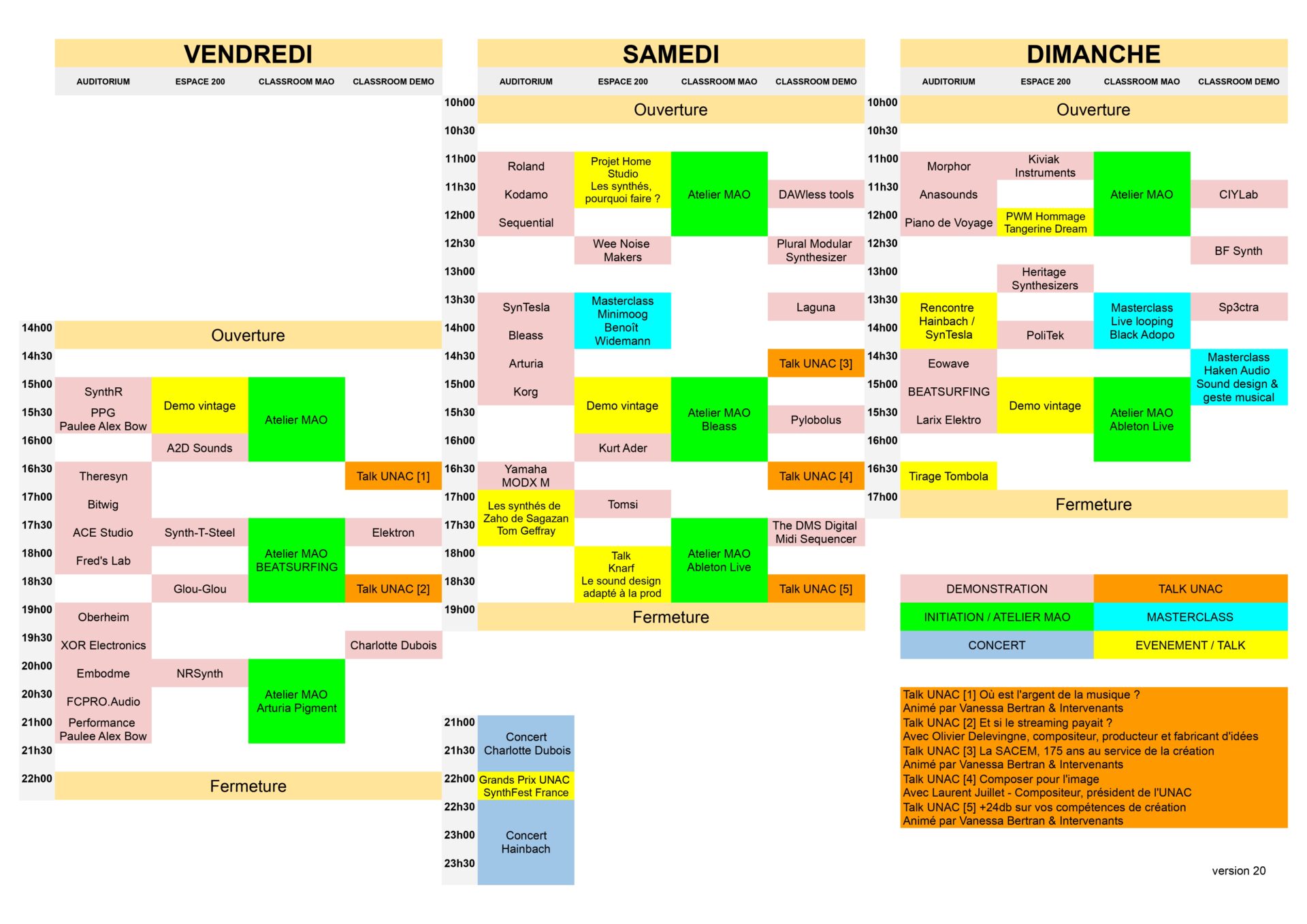 SynthFest 2026 - Programme SynthFest 2026 - Programme